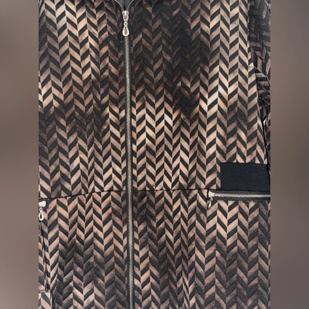 Women's plus size‎ Erin London 1X Brown Chevron Women's Jacket coat brown black